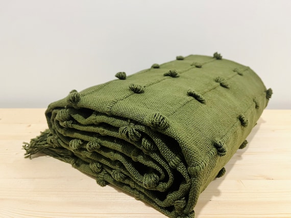 Dark green throws for sofas sale