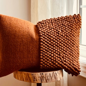 HERBST || Rost Orange Rost Orange Braun Orange Handgewebte Schleife 14x20 Lumber Kissenbezug
