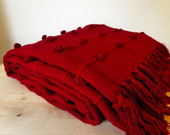 ヴィンテージの赤と青のブランケット - Etsy 日本