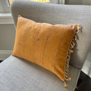 MONA || Silk Rust Orange Vintage Pillow Autumn Pillow Silk Pillow Modern Farmhouse Pillow Cover 14x20 Inch