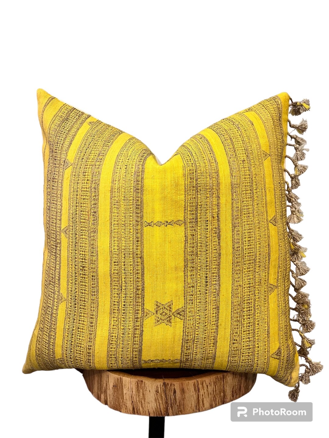 AANYA 20x20 Yellow Pillow Mustard Yellow Pillow Autumn Pillow Silk