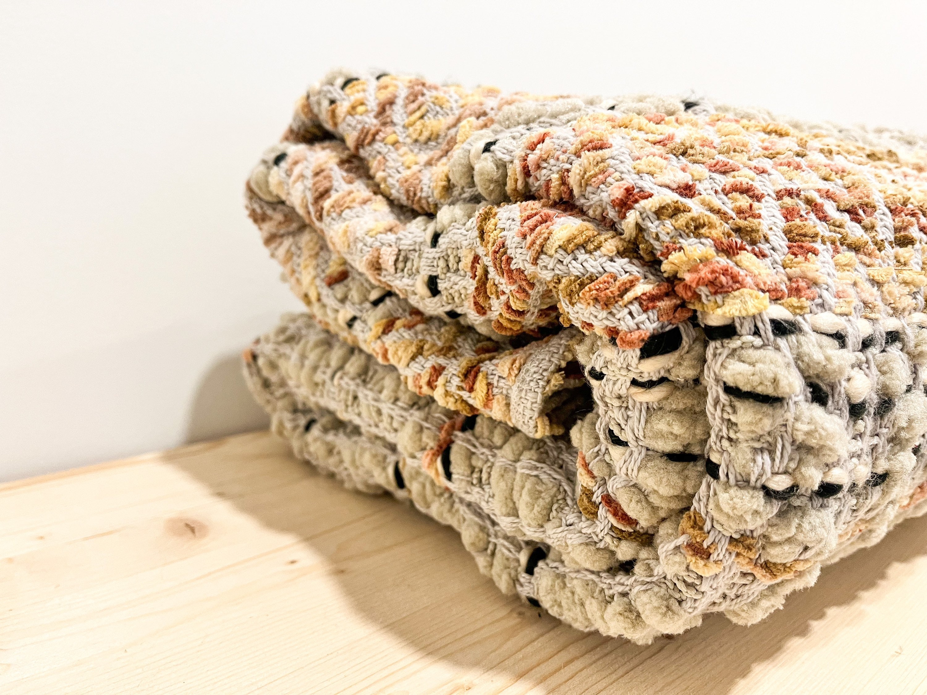 ALIA Chunky Knit Blanket Hand Loom Chunky Woven Cotton Cream Ivory Rust Orange Chunky Sofa Throw Decorative Throw Blanket the Perfect Gift Etsy