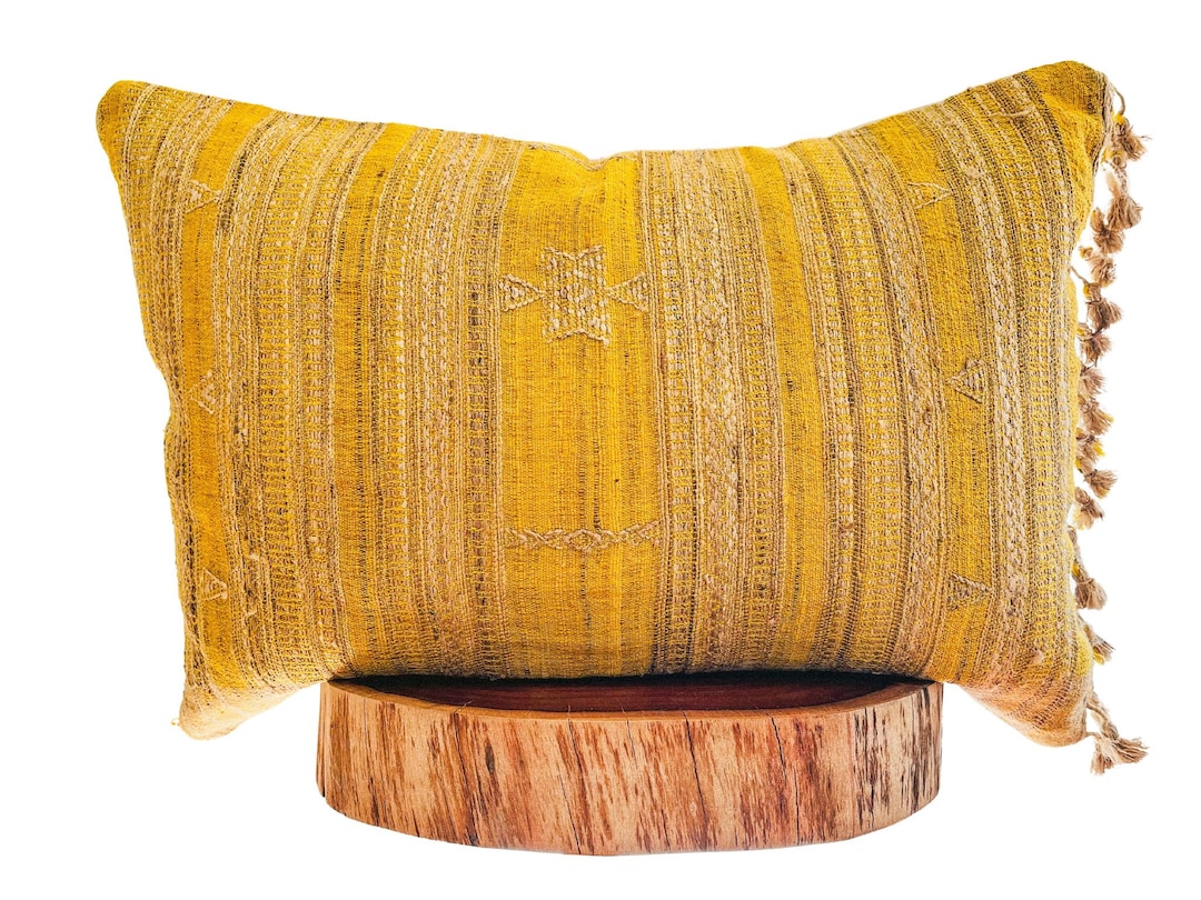 AANYA Yellow Pillow Mustard Yellow Pillow Autumn Pillow Silk Pillow