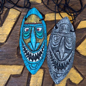 Tiki Swizzle Sticks, Pendant necklace, Handmade and painted, inspired by the Enchanted Tiki Room