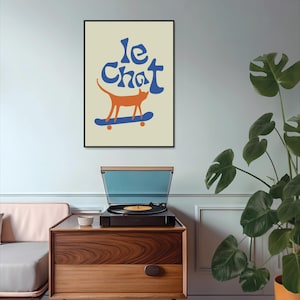 Le Chat Print - A3 A4 A5 - cat print - gallery wall - wall decor - unframed art