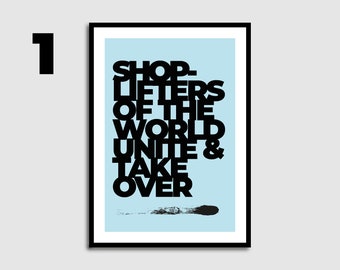 Shoplifters of The World Inspired Lyric Print - The Smiths - A3 A4 A5 - music lyrics - indie music - rock music - unframed art