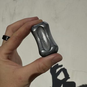 Giger - 5 Click Magnetic Fidget Slider/ Worry Stone with Damascus Inspired Finish