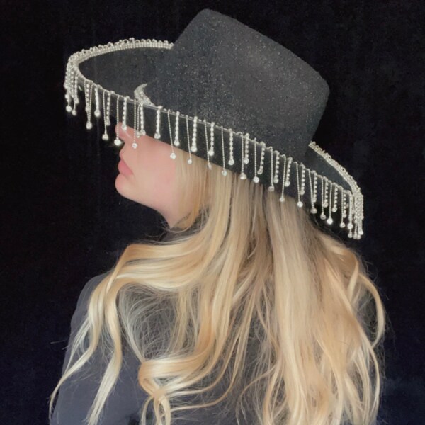 Glitter Cowboy Hat Etsy