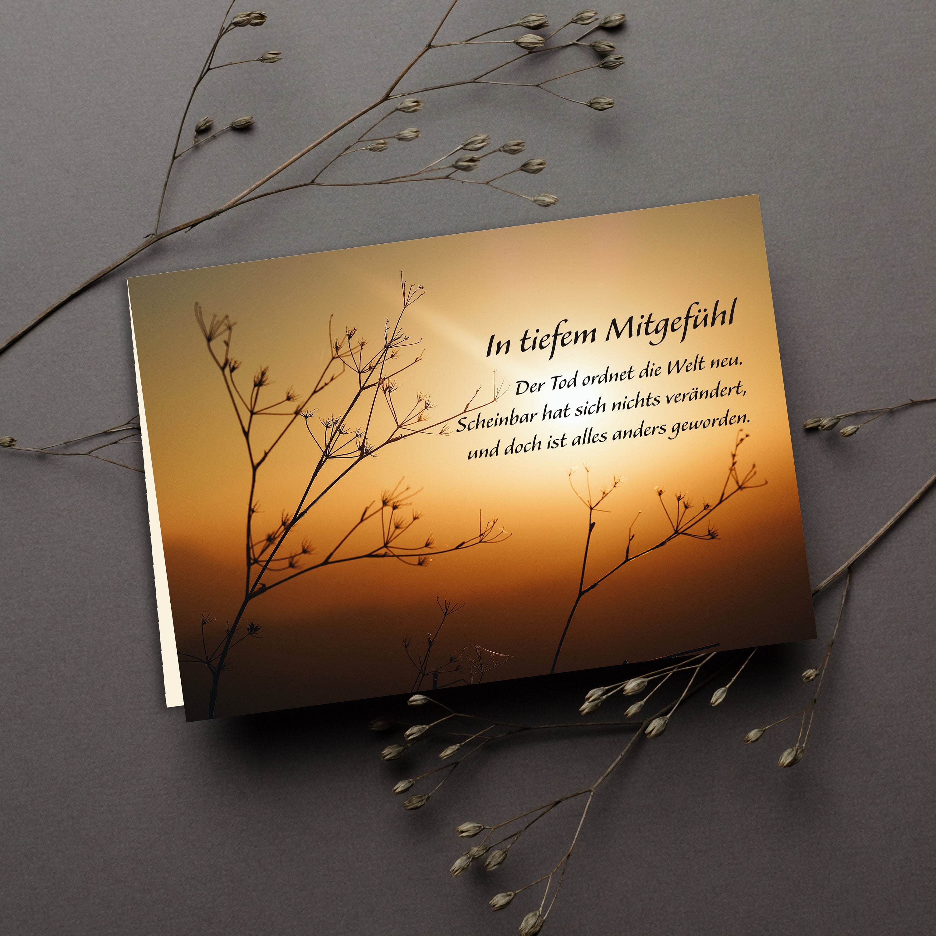 6 Beileidskarten Trauer Karten mit Text Spruch und Umschlag Etsy.de