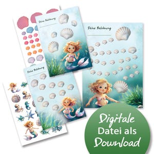 Beloningstabel Zeemeermin Beloningssysteem Beloningsplan voor kinderen als PDF met stickers om zelf af te drukken Meisjes Beloningsmotivatie
