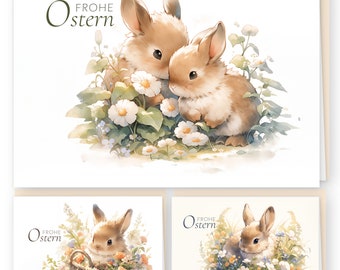 Easter cards with envelope Easter magic in natural tones set of 12 foldable