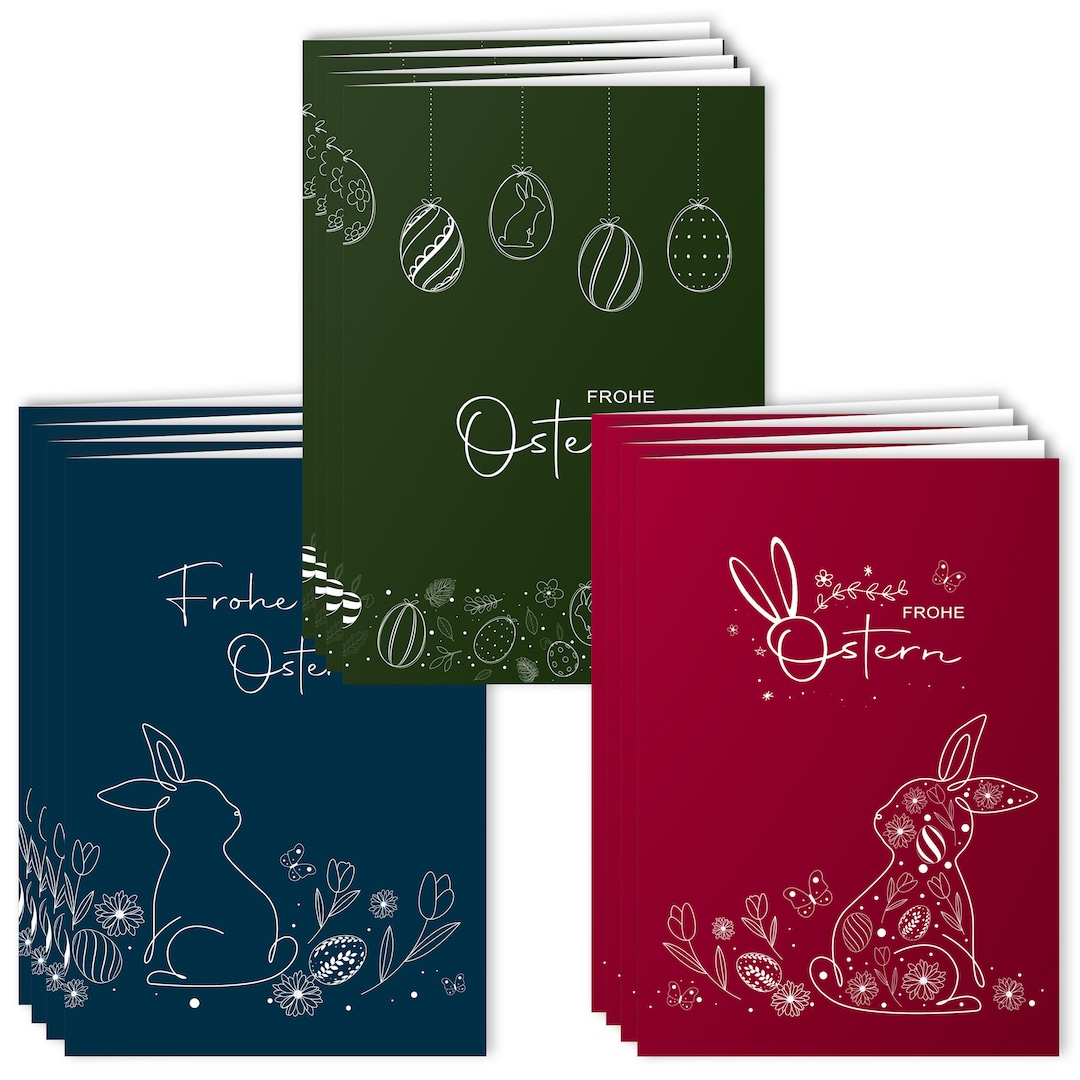Edition Seidel Set Of 12 Premium Easter Cards With Envelope (Double Cards/Folding Cards With Envelope) Card Postcard Easter (SW02 - View #7