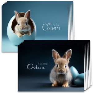 10x Osterkarten Hase mit Umschlägen Set "Hoppel Shooting" Klappkarte Ostern