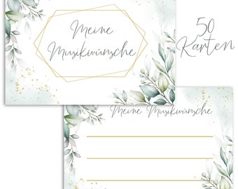 25 Tischkarten Zum Beschriften – Elegantes Design Mit Blättern & Gold, DIN A7, Für Hochzeit & Feiern