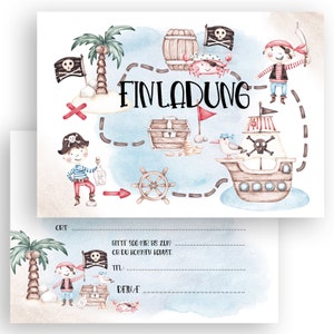 10 Einladungskarten Piraten Pirat Kindergeburtstag Geburtstag Junge Jungs