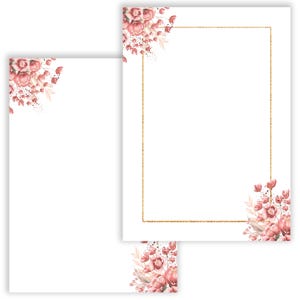 20x Blankokarten mit Blumen Muster Set "Florale Eleganz"