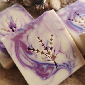 Natural soap "Lavender Amber", vegan, palm oil-free, handmade, gift Große Blockform 100g