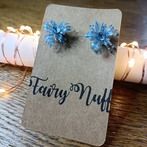 Handmade, recycled plastic bottle, stud earrings.