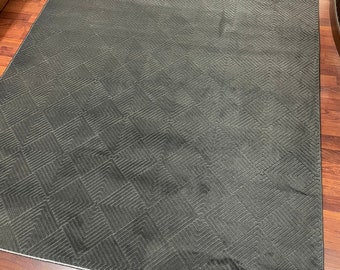 Dark Gray Boho Area Rug – Geometric Pattern, Washable Non Slip Carpet
