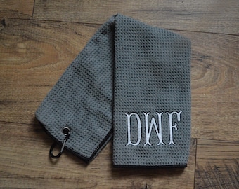 Monogrammed Golf Towel, Embroidered Golf Towel, Personalized Golf Towel, Golf Towel, Golf Gift, Golf Loved Gift, Personalized Gift for Him