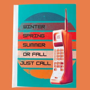 Cartão de recuperação de telefone dos anos 80