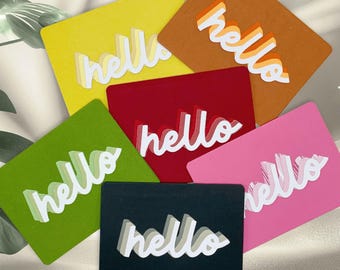 Handgemachtes Pocket Card Set: Bunte Karte mit Umschlag