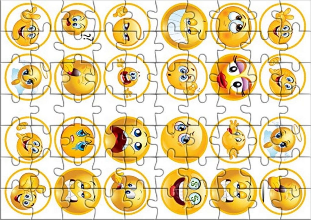 Festive Emojis Puzzle Printable Puzzle Digital Prints Etsy UK