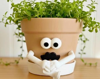 Face Planter with Plant Included & Drainage -  Desk Planter – Office Decor - Houseplant Pot - Gift for Plant Lovers – Pot Guy “Just Waiting”