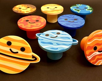 Happy Planets - Supports muraux colorés/accroche casque (offres groupées disponibles) Crochets muraux - Imprimé 3D