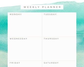 Printable Weekly Planner | Watercolor Weekly Planner