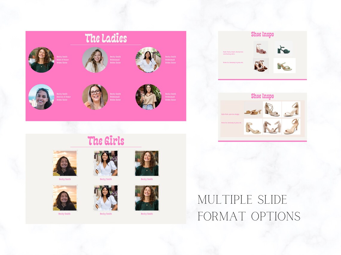 Bridesmaid Guide Template Wedding Party Slideshow (canva Template) Etsy