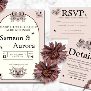 Celestial Wedding Invitation Template: Moon & Stars DIY Suite (Digital Download)