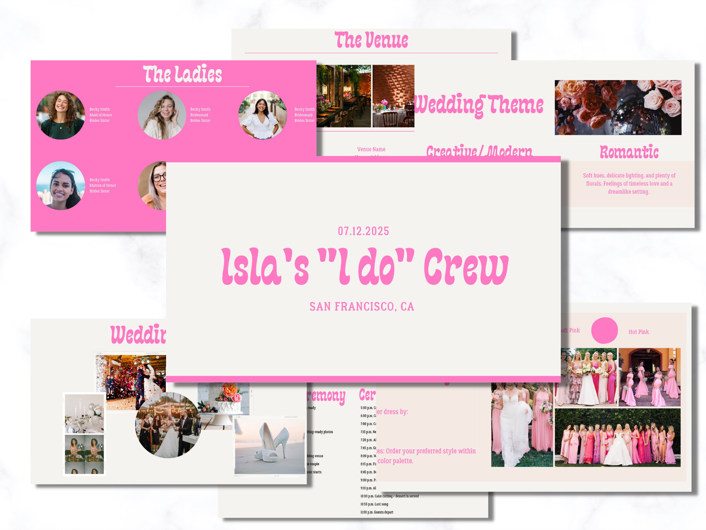 Bridesmaid Guide Template Wedding Party Slideshow (canva Template) Etsy