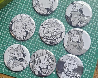 Pines de botón del equipo infantil Gachiakuta/ Querido Santa, Hermano Santa, Guita y Remlin