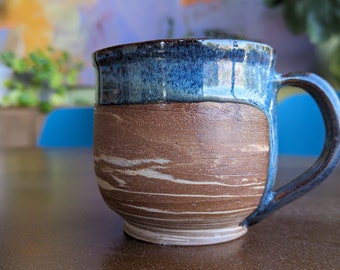 Large Wheel-thrown Ceramic Handled Cup (16 oz)