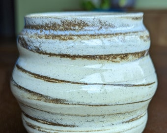 Wheel-thrown Ridged Ceramic Tumbler (8.5 oz)