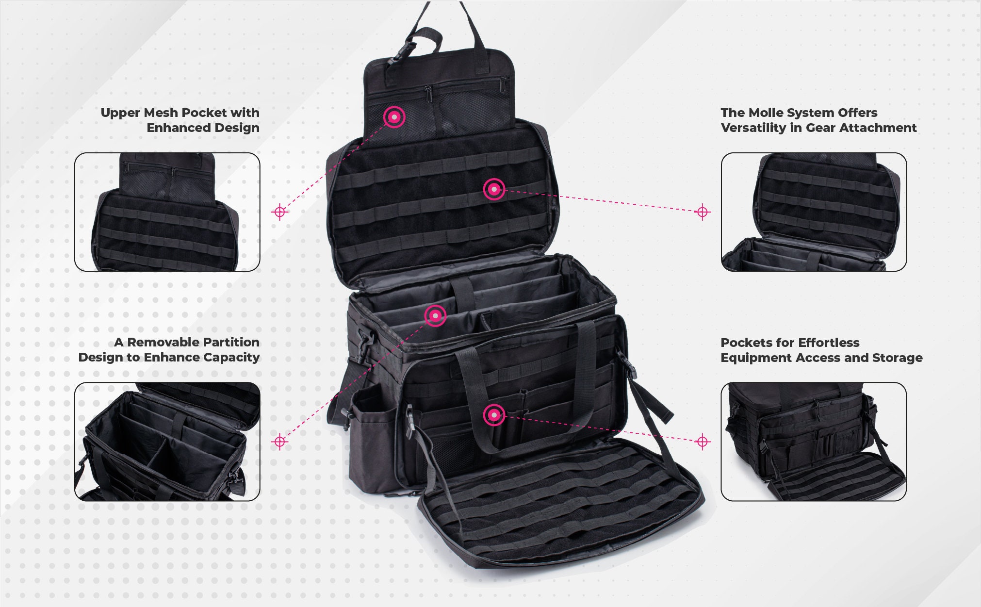 SAMDEW Police Patrol Bag, Police Gear Bag & Patrol Vehicle Organizer with Padded Laptop Layer