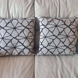 2 Beige cushion covers. abstract cushion, velvet embossed