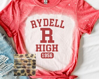 Rydell High School Bleached T shirt. 70s Movie Tee. Pink Ladies T Birds. Greased Lightning. Summer Lovin