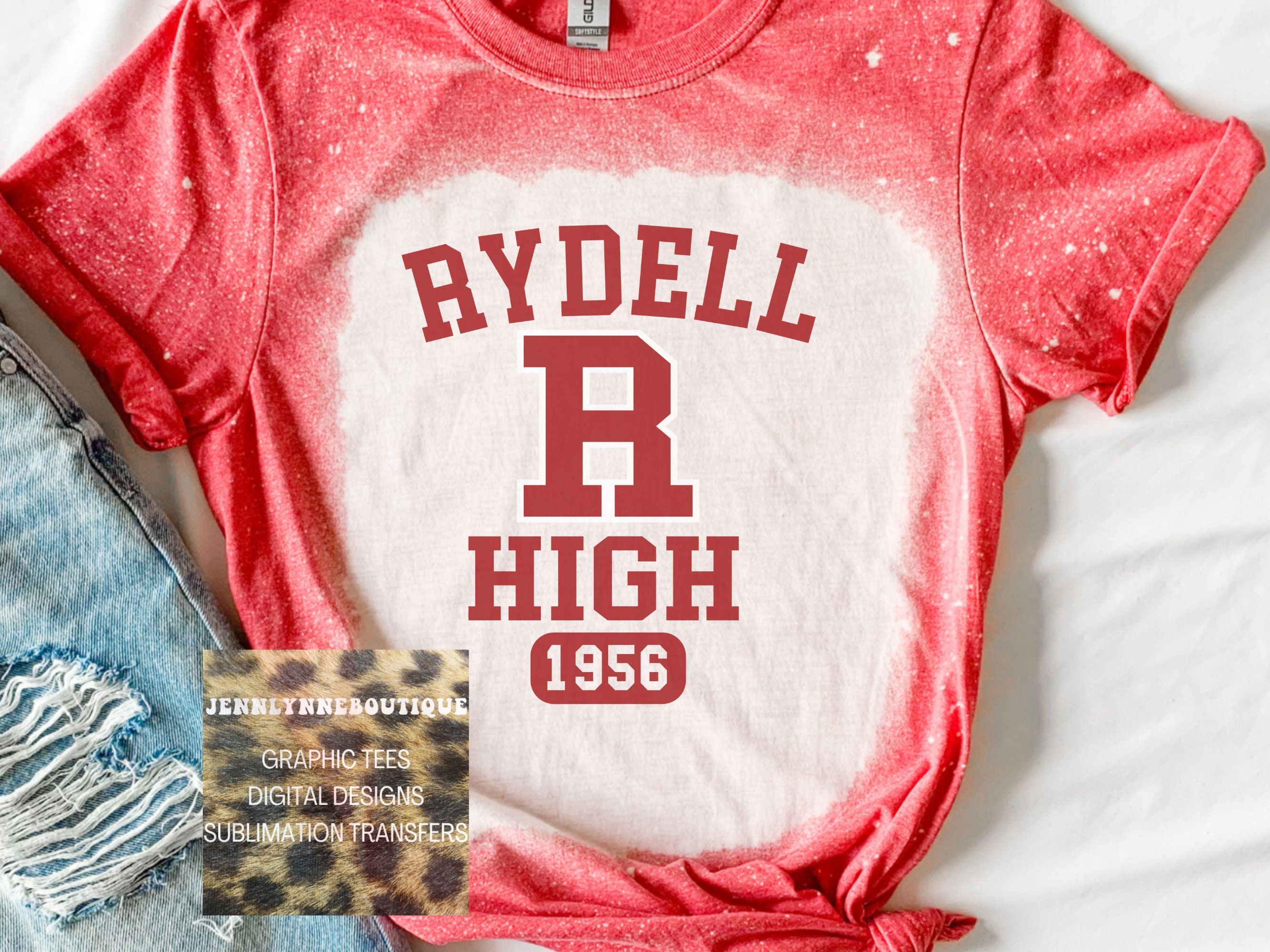 JennLynneBoutique Rydell High School Bleached T Shirt. 70s Movie Tee. Pink Ladies T Birds. Greased LIGHTNING. Summer Lovin