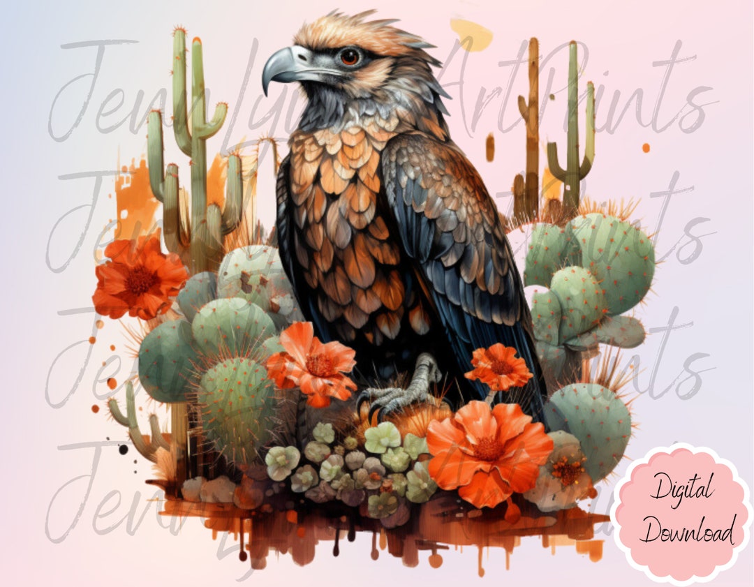Fall Cactus Floral Eagle PNG Eagle Western Boho Shirt Designs. Cute