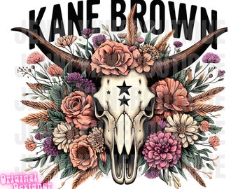KB png, longhornstier-schedel png, berglandschap, bloemen, western, donderpad, cowboy, countrymuziek, Nashville, In The Air Tour K*ANE Brown