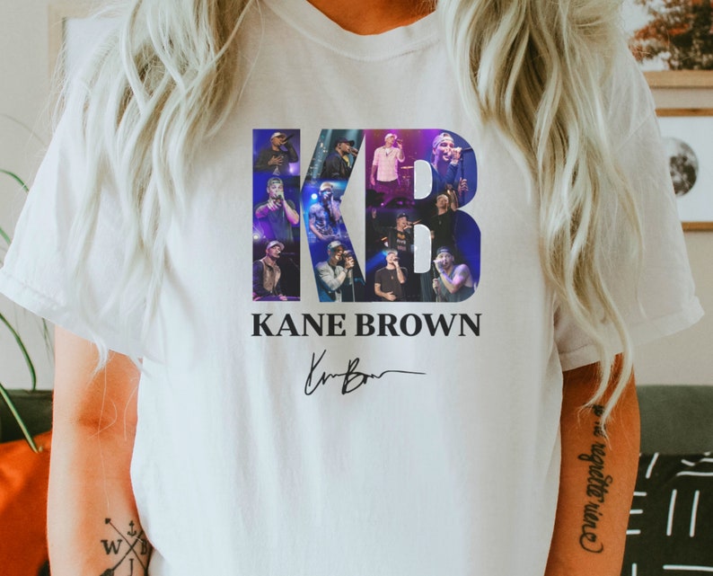 KB Shirt Country Music Bleached Country Concert Tees. In The Air Tour. Western Shirts. Nashville Tee. Adult and Youth Tees. CHOOSE COLOR. Biały