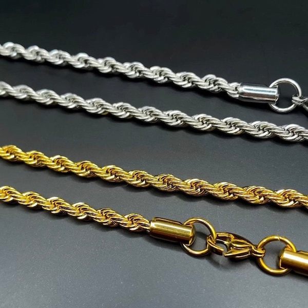 Silver Rope Chain Etsy