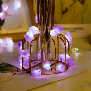 Gemstone crystal fairy light raw amethyst fairy lights atmospheric home decoration for a magical atmosphere handmade gift idea citrine quartz image 10
