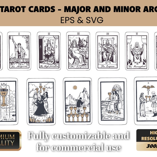 Printable Tarot Cards, Tarot cards Svg, witchy Svg, major Arcana Svg, minor Arcana Svg, mystical Svg. For personal and commercial use