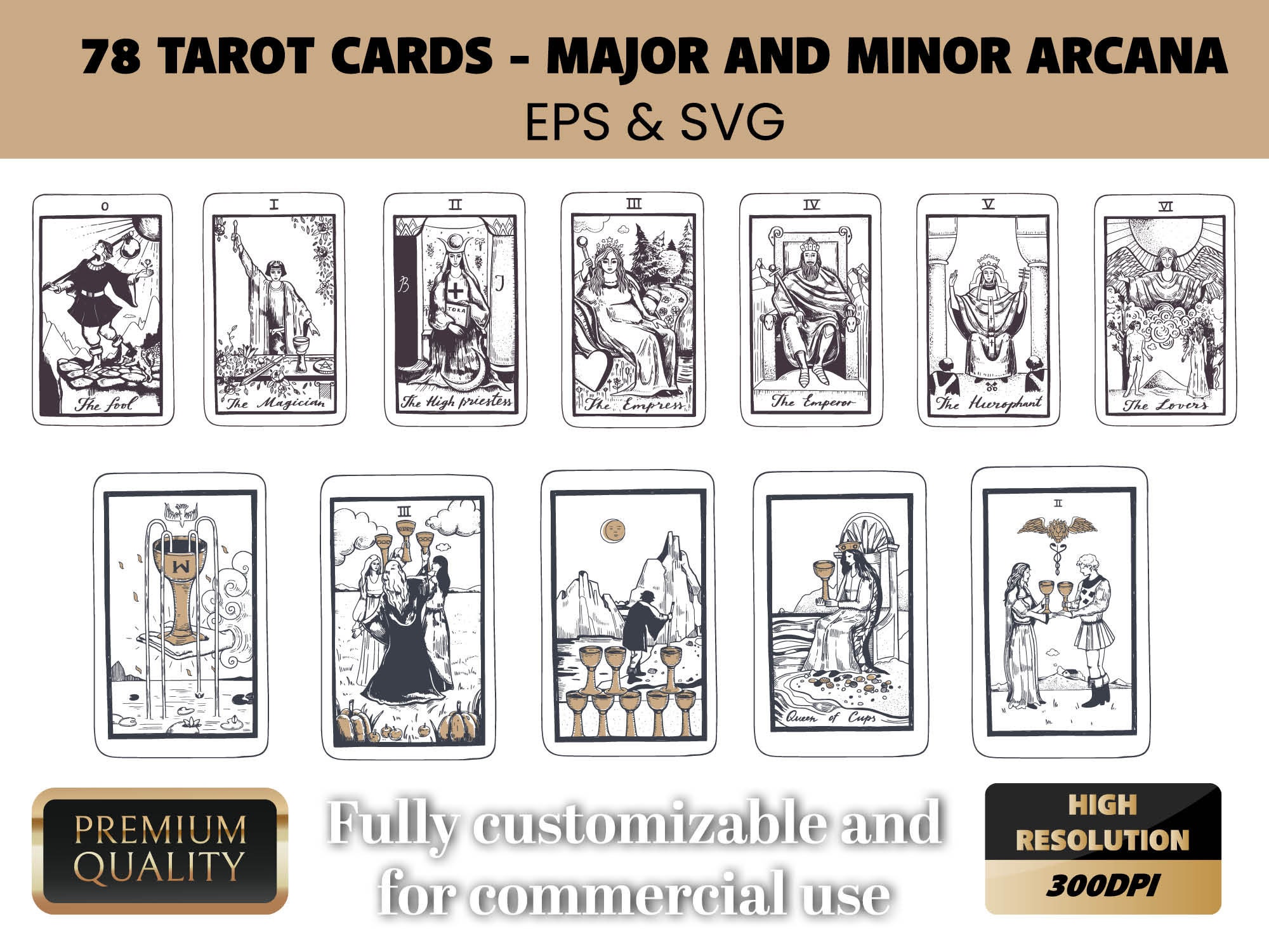 Printable Tarot Cards, Tarot Cards Svg, Witchy Svg, Major Arcana Svg
