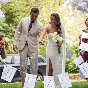 Personalisierte Girlande für Standesamt Hochzeit inkl. Band Wimpelkette zum durchschneiden Deko für Verlobung und Trauung Nikah süsü Bild 6