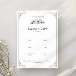 Dini nikah belgesi personalisiert | Dini nikah | Eheurkunde | Größe A4