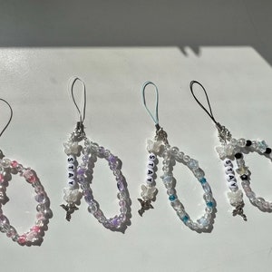 kpop beaded charms, keychains, phone lanyards (CUSTOMIZABLE)